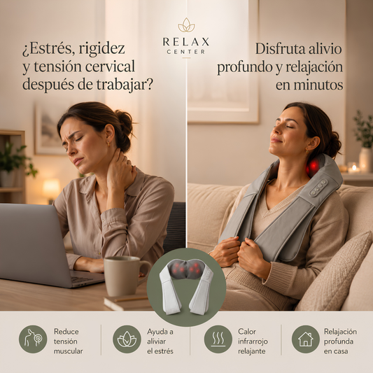 Masajeador Cervical Recargable con Calor Infrarrojo