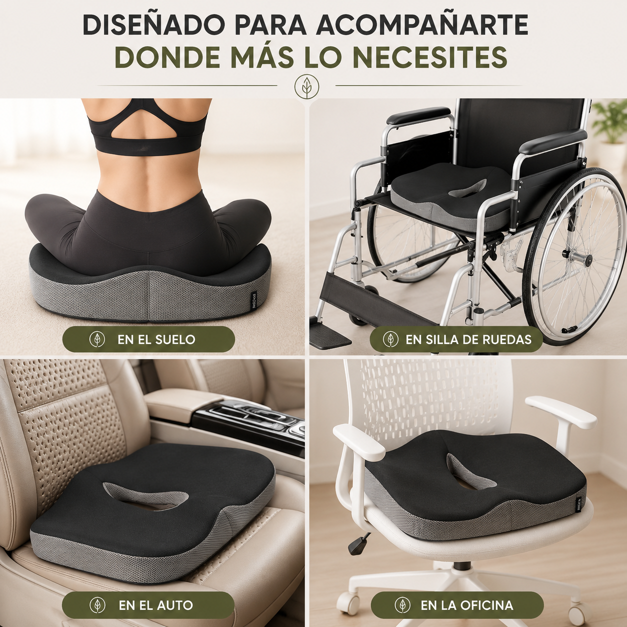 Cojín Ortopédico Anatómico ideal para el Coxis, Ciática, Hemorroides y Postura