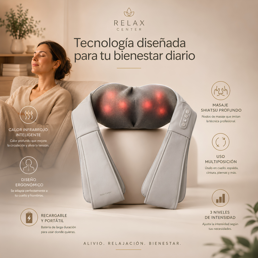 Masajeador Cervical Recargable con Calor Infrarrojo