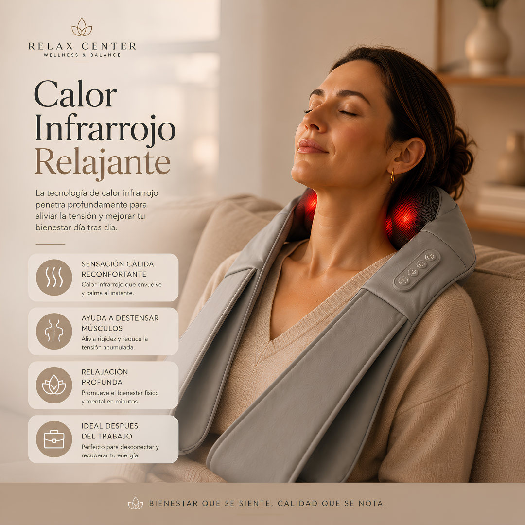 Masajeador Cervical Recargable con Calor Infrarrojo